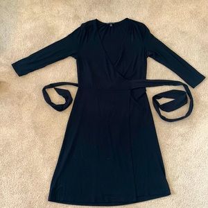 Banana Republic Tall Black Wrap Dress